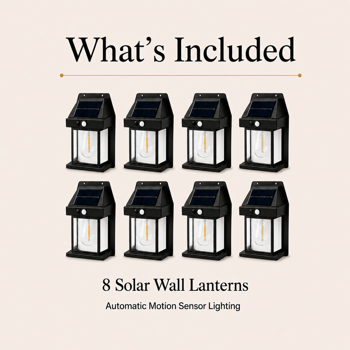 Solar Motion Sensor Wall Lanterns for Porch and Entryway Lighting