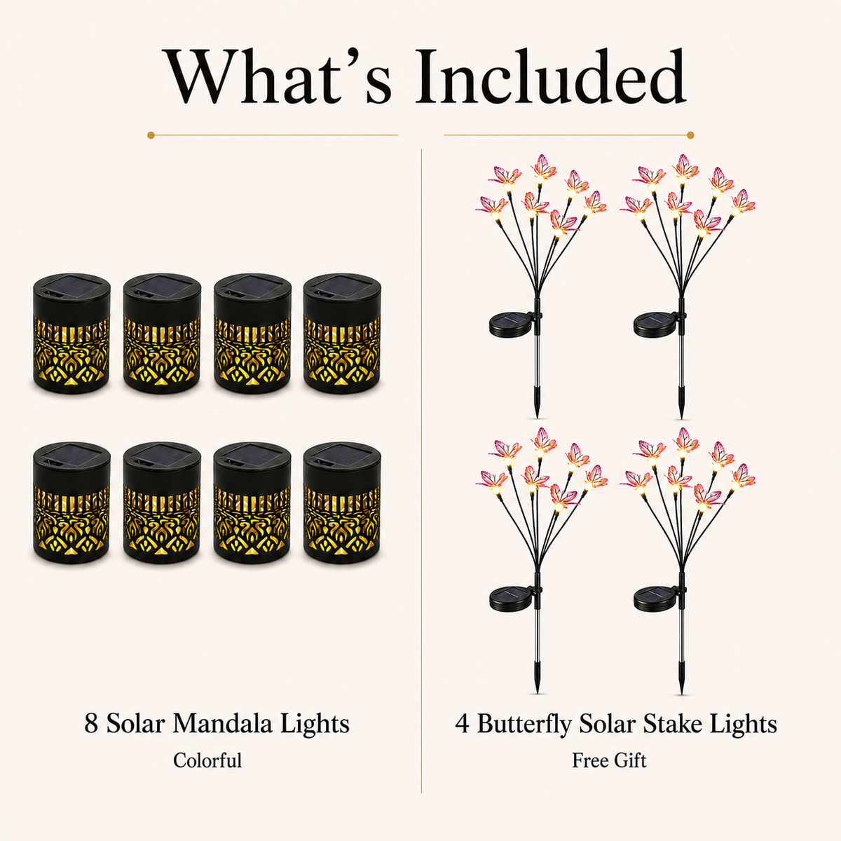 Solar Mandala Outdoor Garden Projection Lights for Fence and Patio Walls