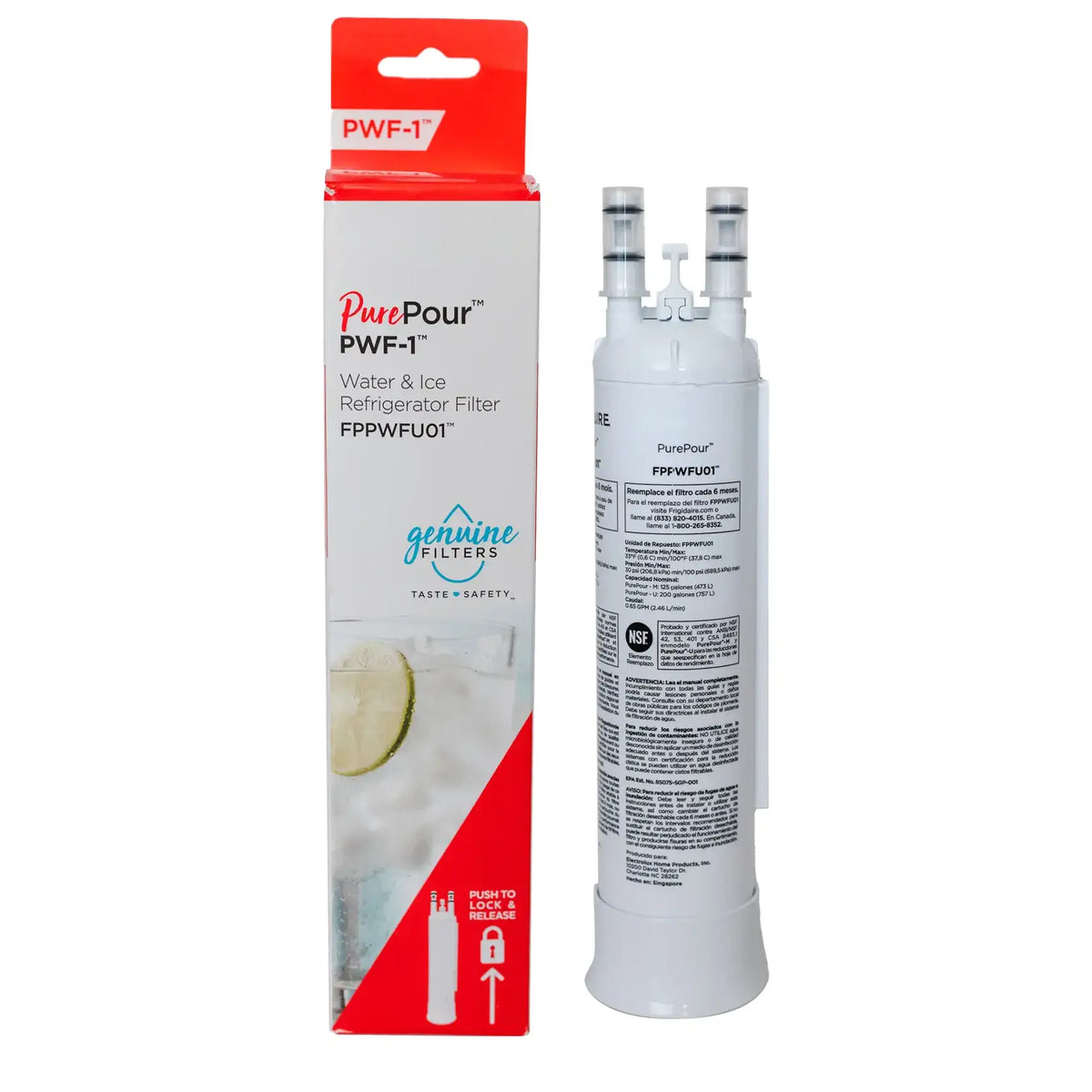 Replacement Refrigerator Water Filter for Frigidaire FPPWFU01 PurePour PWF-1