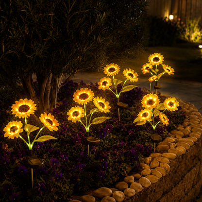 Solar Sunflower Garden Stake Lights for Yard. Path. and Flower Bed Decor