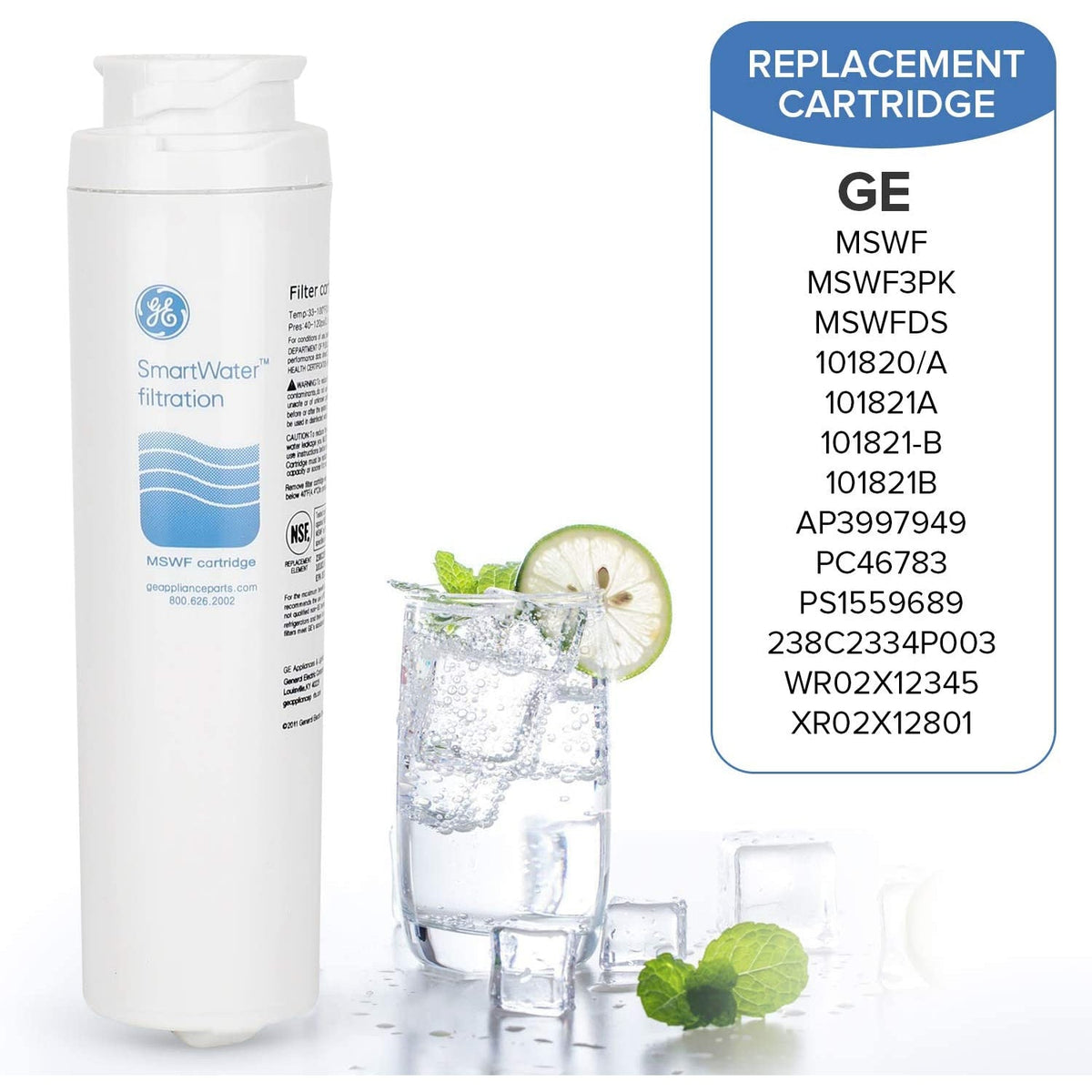 Replacement Refrigerator Water Filter for GE MSWF