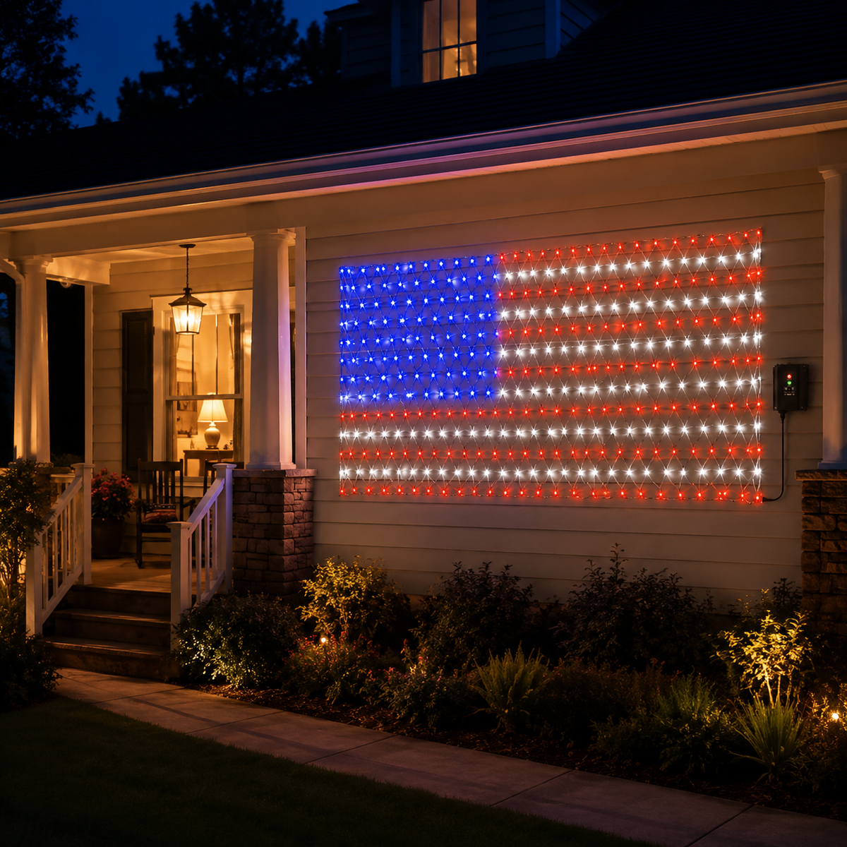 Solar Patriotic Firework Lights for Porch. Patio. Yard. and Garden Decor