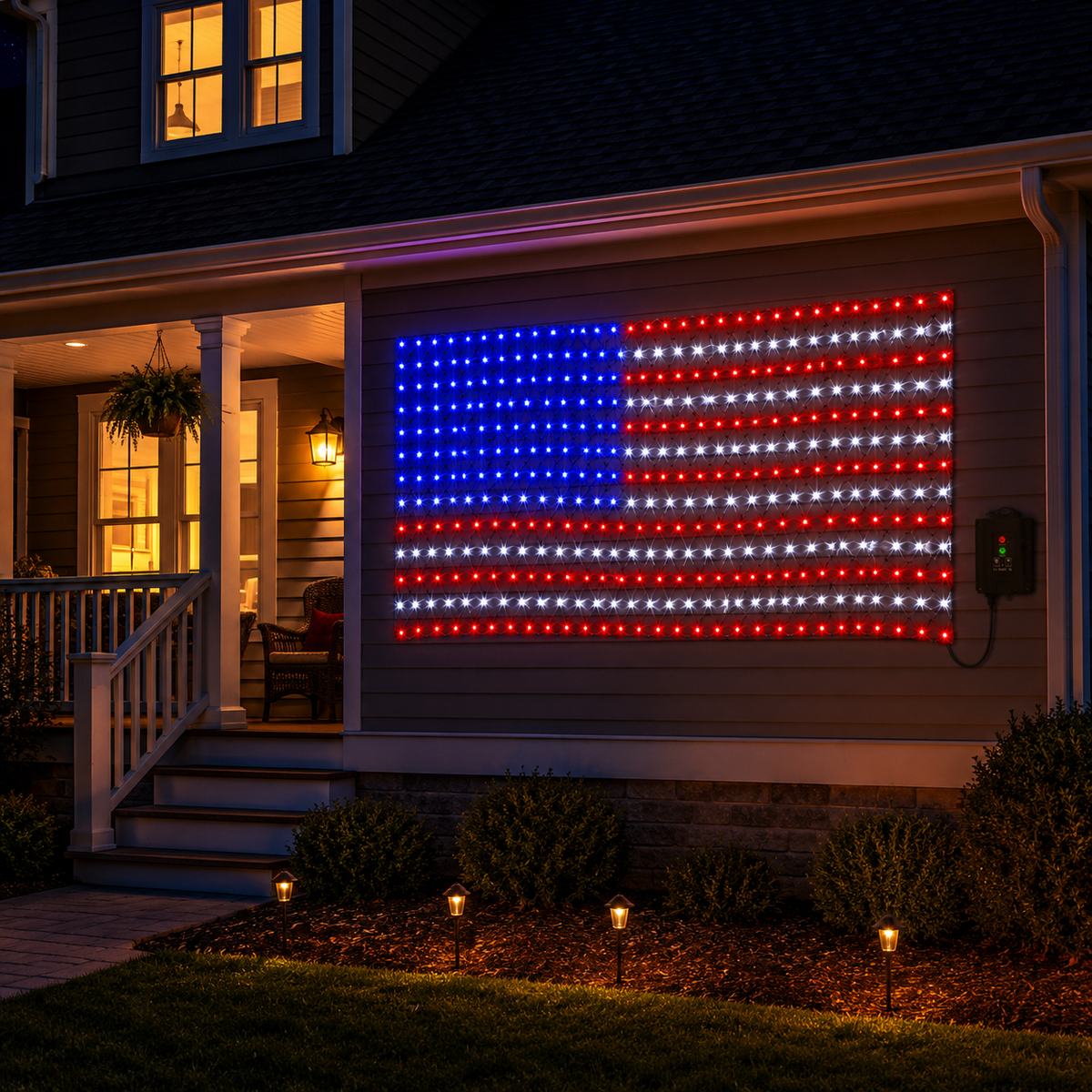 Solar Patriotic Firework Lights for Porch. Patio. Yard. and Garden Decor