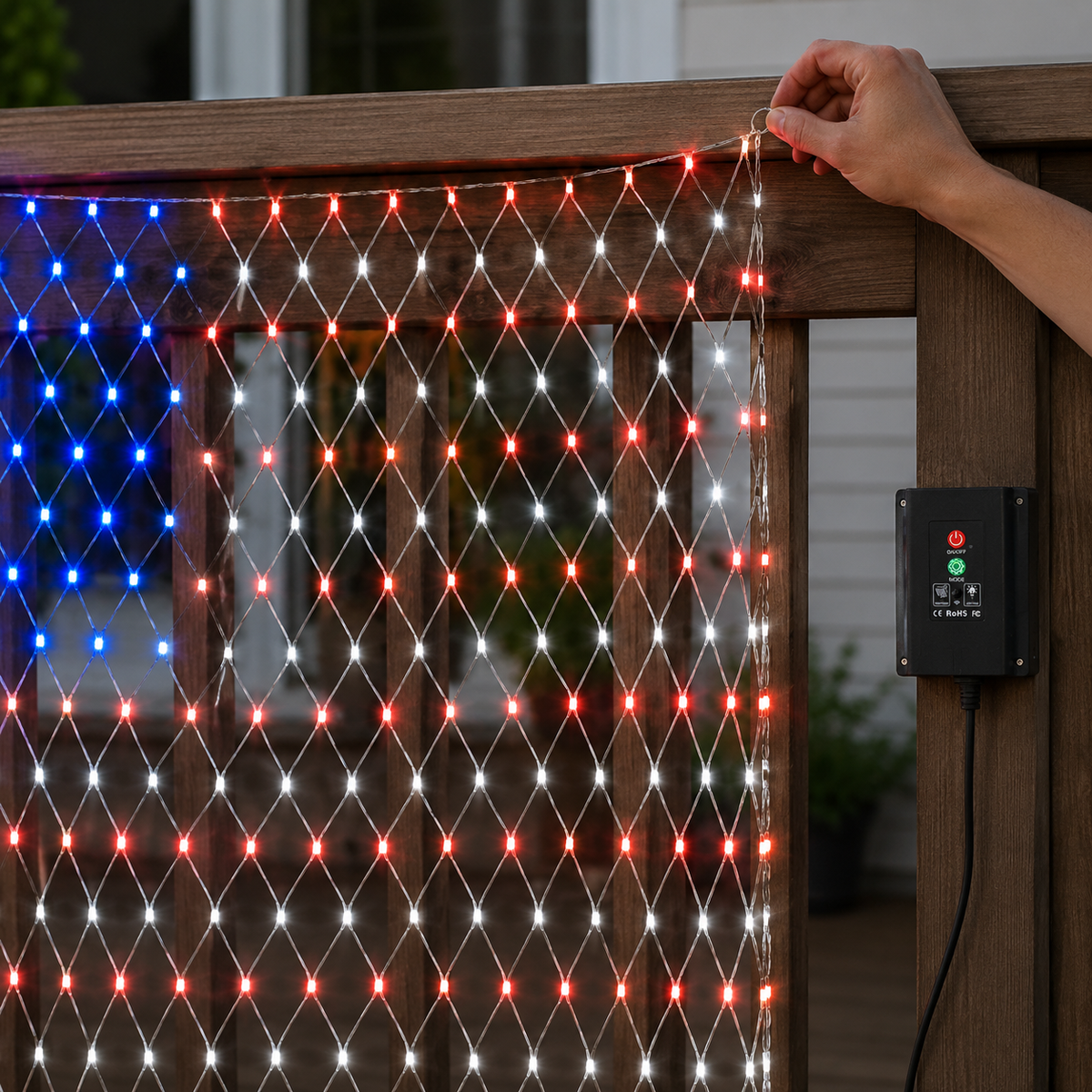 Solar Patriotic Firework Lights for Porch. Patio. Yard. and Garden Decor