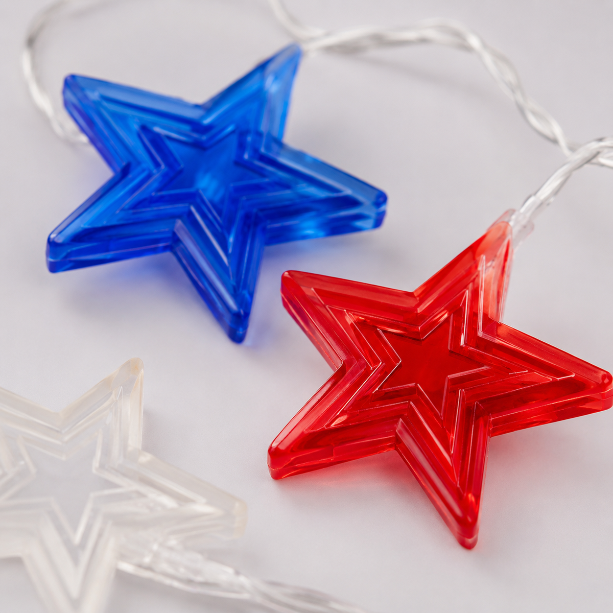 4th of July Star String Lights for Porch. Patio. Garden. and Party Decor