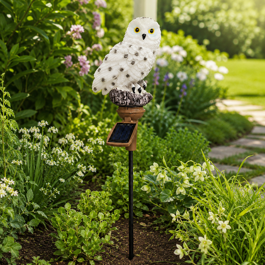 Solar Owl Garden Stake Lights for Flower Beds. Pathways. and Patio Decor