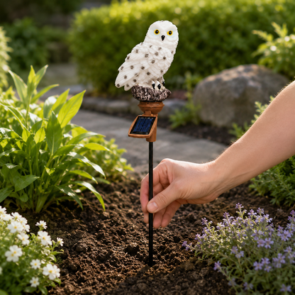 Solar Owl Garden Stake Lights for Flower Beds. Pathways. and Patio Decor