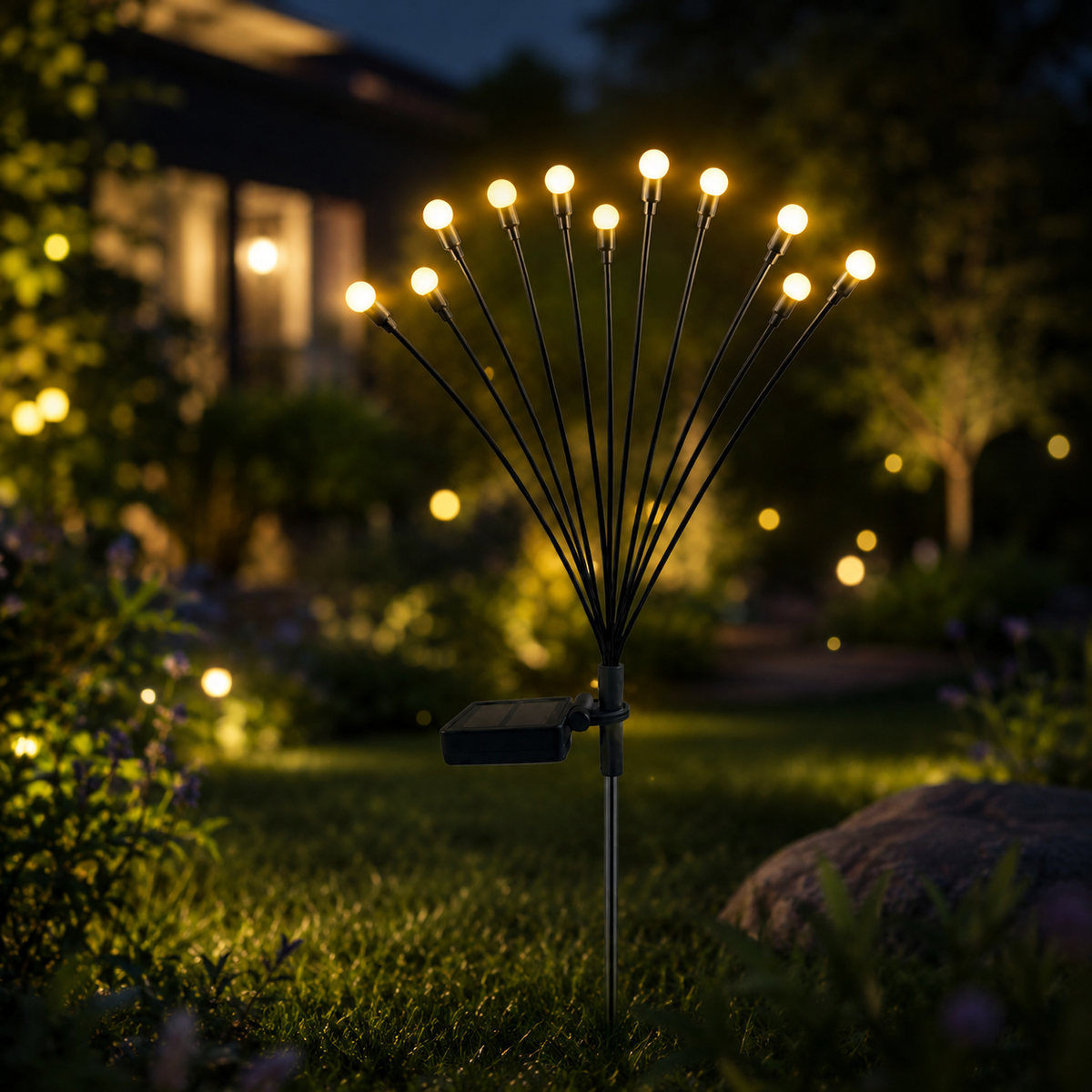 Solar Firefly Garden Lights for Lawn. Pathway. and Patio Glow