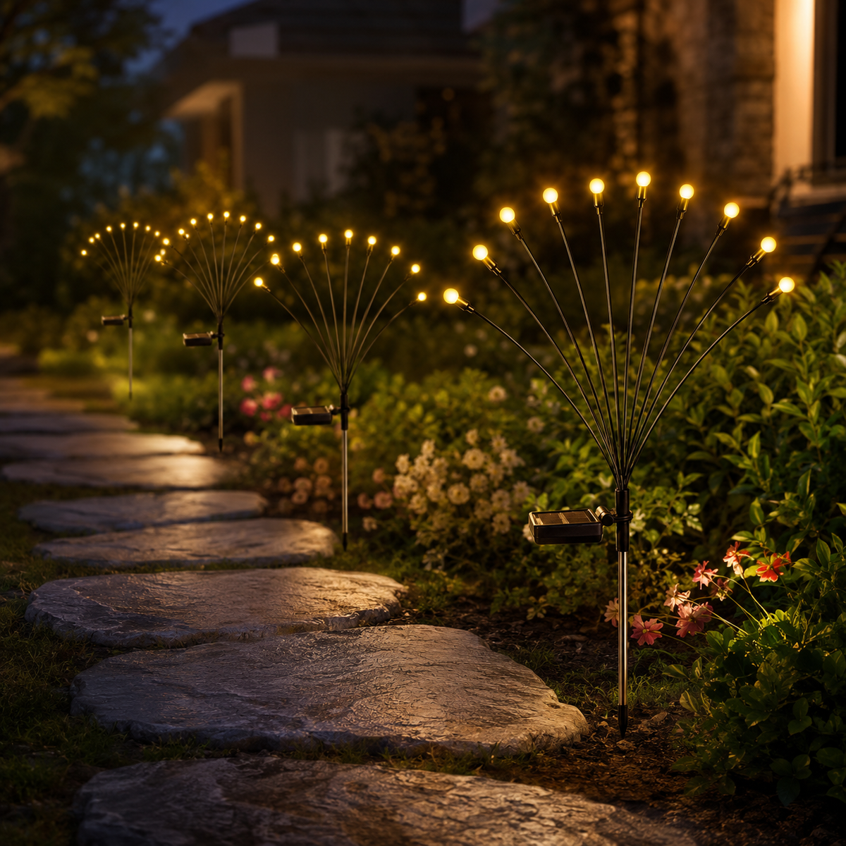 Solar Firefly Garden Lights for Lawn. Pathway. and Patio Glow