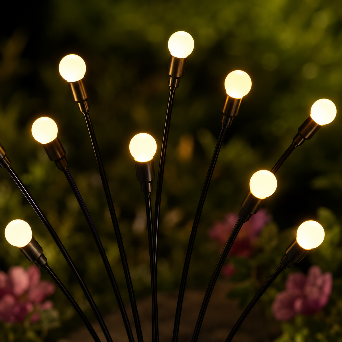 Solar Firefly Garden Lights for Lawn. Pathway. and Patio Glow