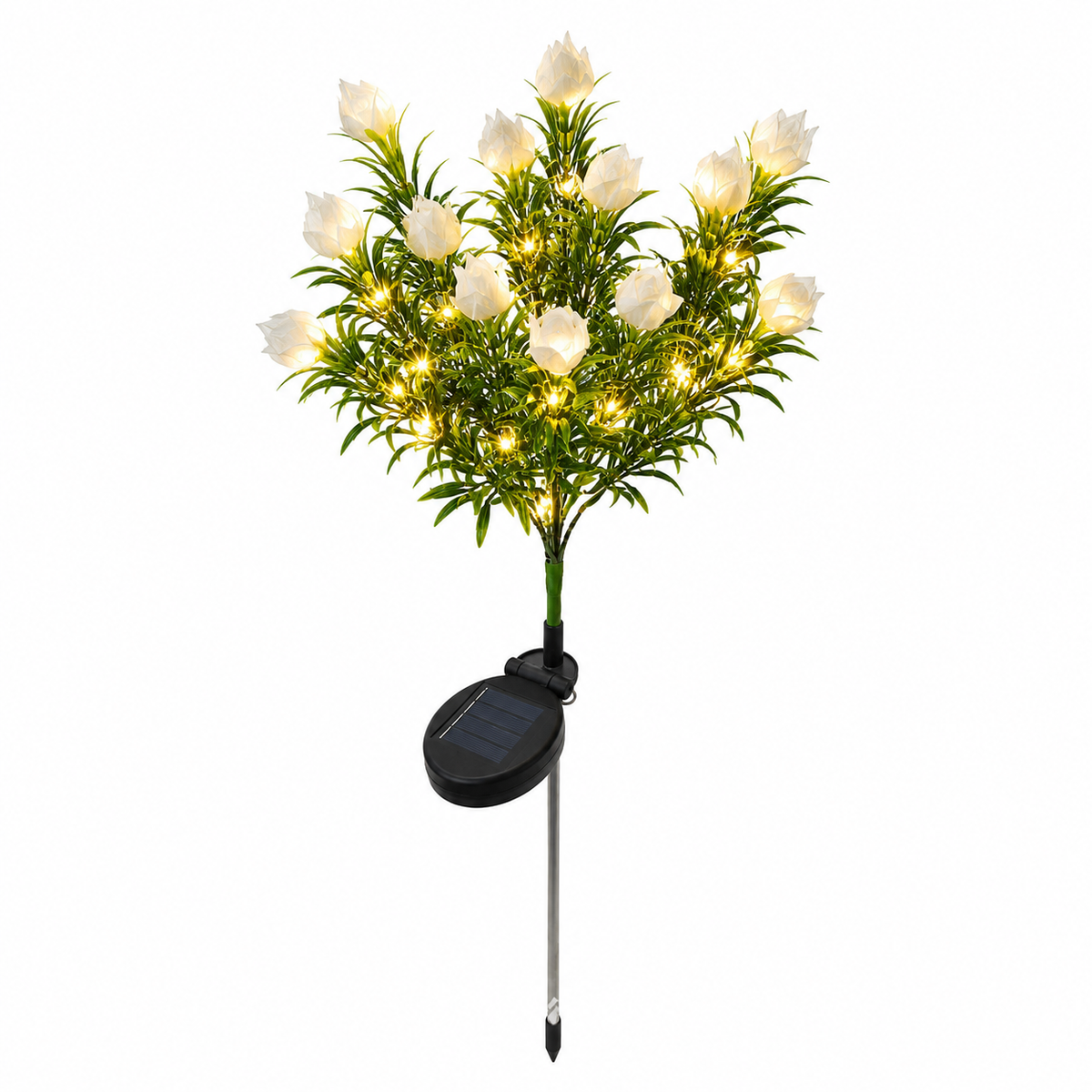 Solar Gardenia Flower Lights for Pathways. Flower Beds. and Patio Decor
