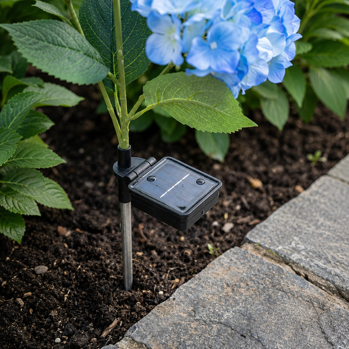 Solar Hydrangea Flower Stake Lights for Garden Paths and Patio Decor