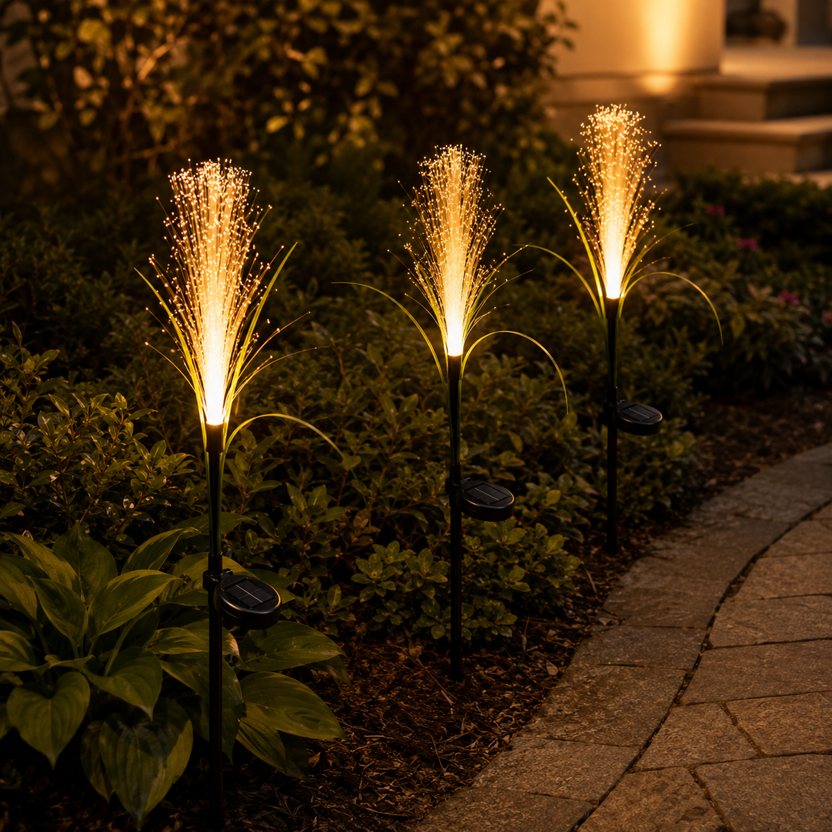 Solar Reed Stake Lights for Garden Paths and Yard Decor