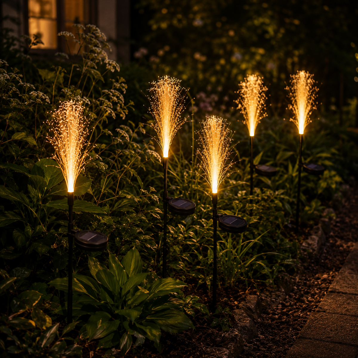 Solar Reed Stake Lights for Garden Paths and Yard Decor