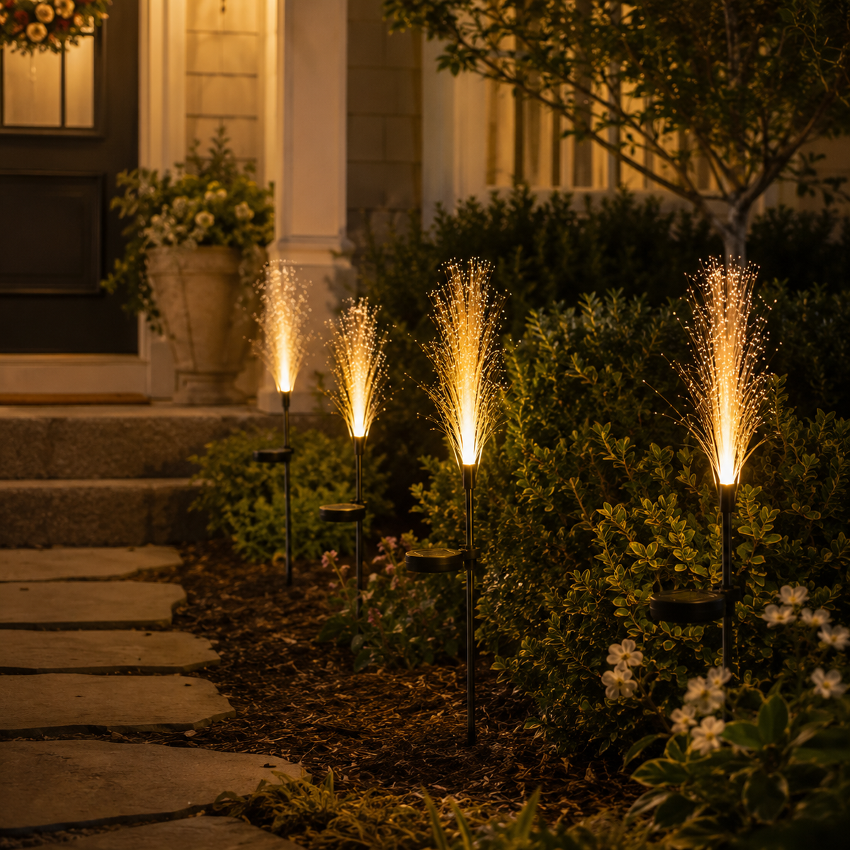 Solar Reed Stake Lights for Garden Paths and Yard Decor