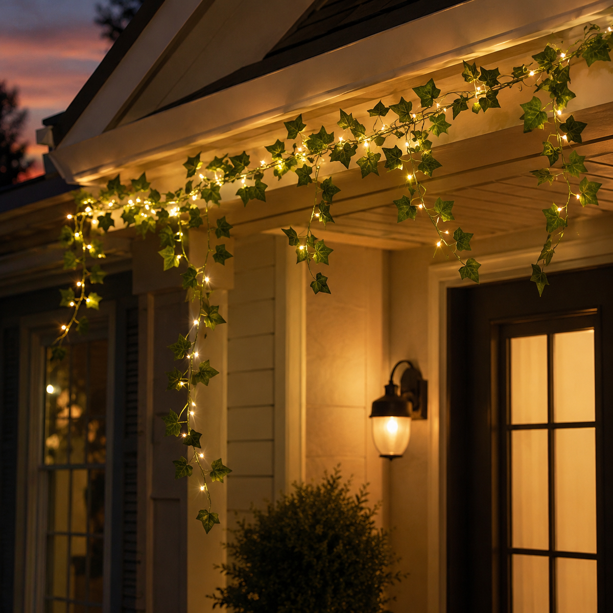 Solar Ivy Vine String Lights 12M 100 LEDs for Garden and Patio Decor