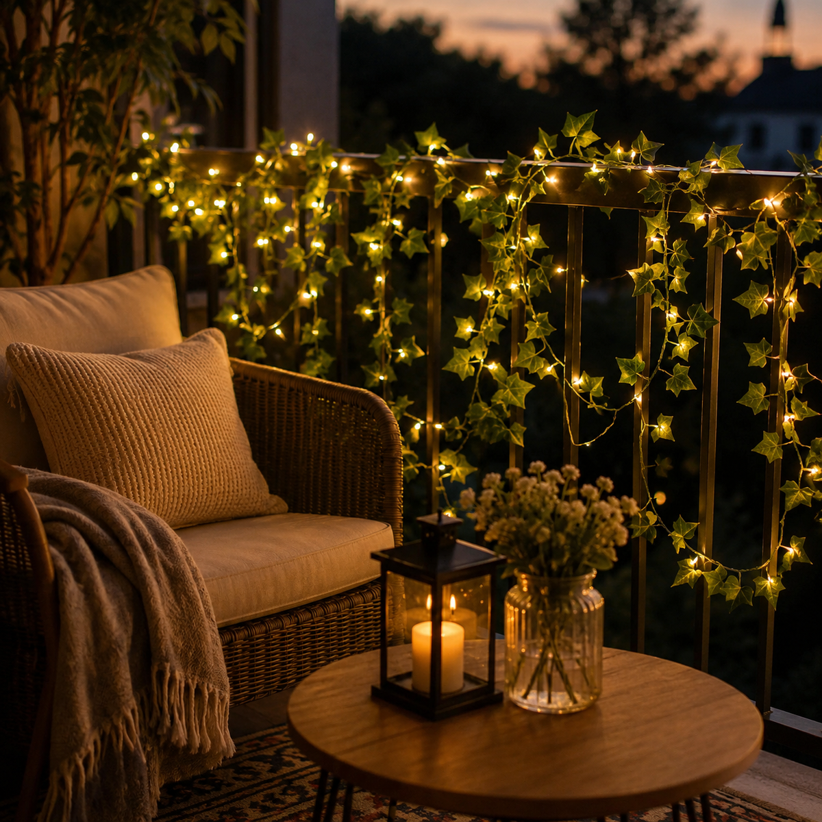 Solar Ivy Vine String Lights 12M 100 LEDs for Garden and Patio Decor