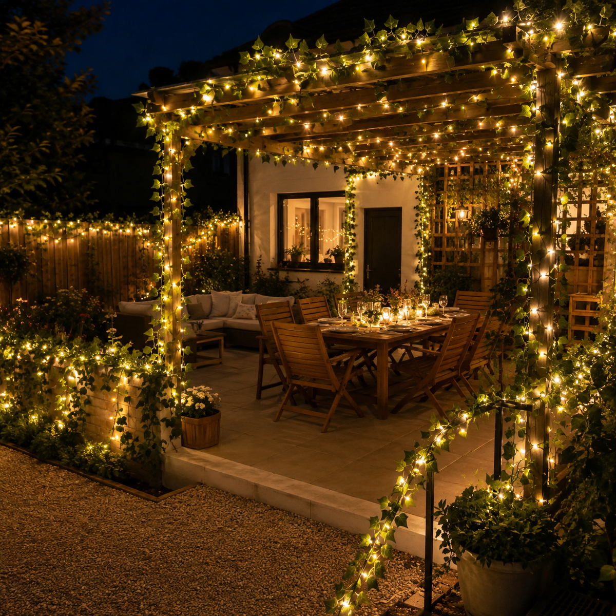 Solar Ivy Vine String Lights 12M 100 LEDs for Garden and Patio Decor