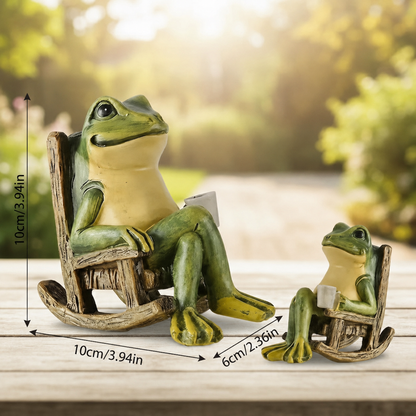 Solar Frog Garden Statue Light for Patio. Porch. and Lawn Decor