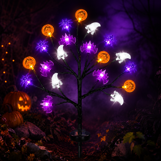 Halloween Solar Branch Stake Lights for Garden Paths and Yard Decor
