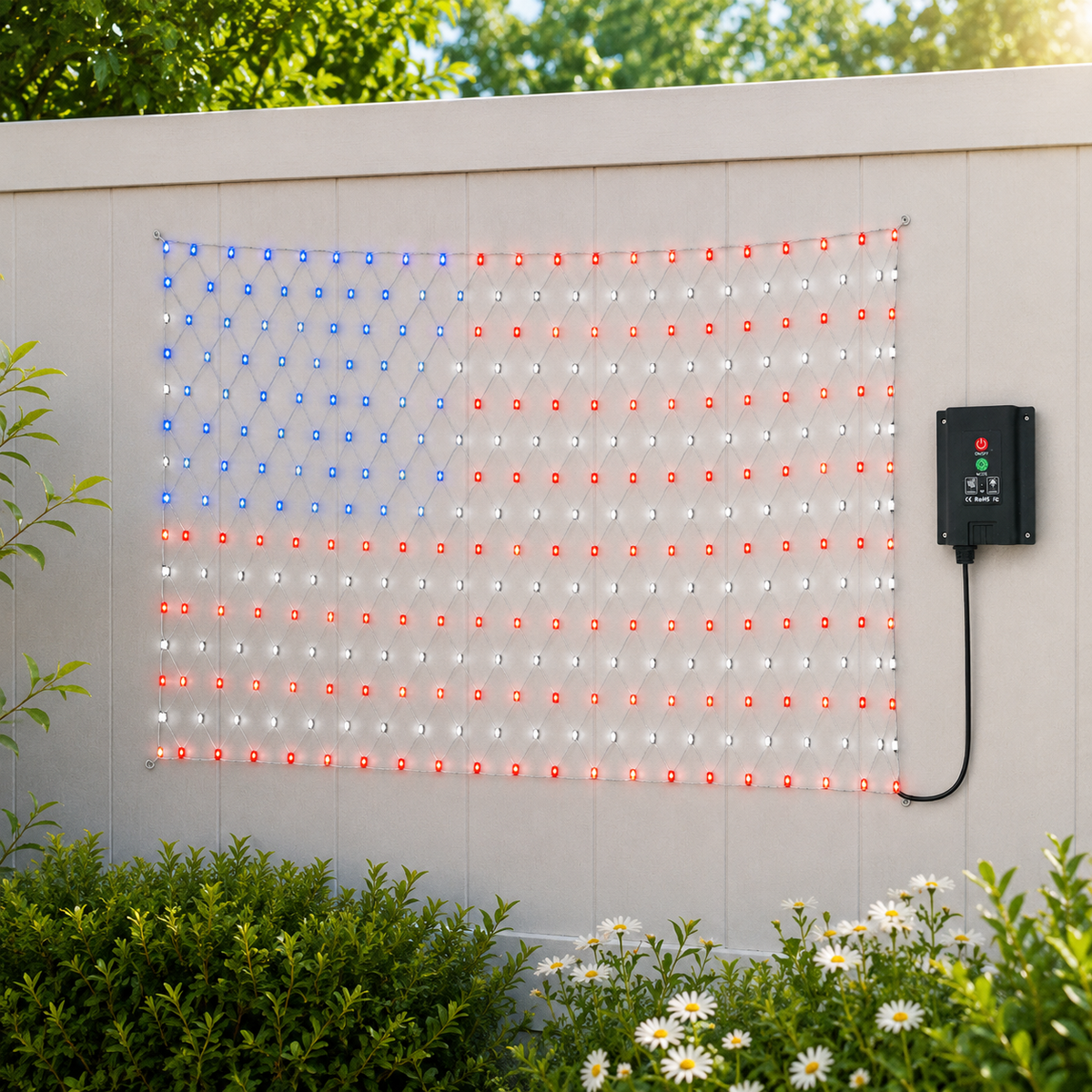 Solar Patriotic Firework Lights for Porch. Patio. Yard. and Garden Decor