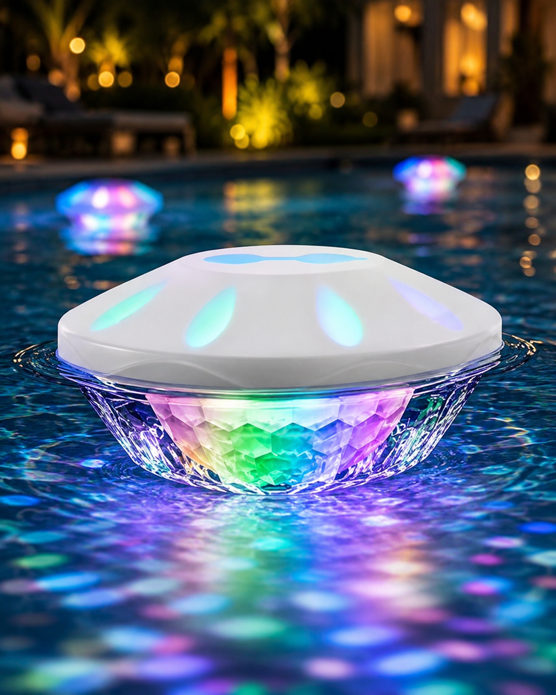 Rechargeable Floating RGB Pool Lights with Remote for Backyard Water Decor