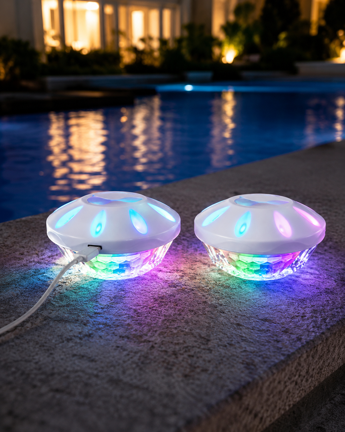 Rechargeable Floating RGB Pool Lights with Remote for Backyard Water Decor
