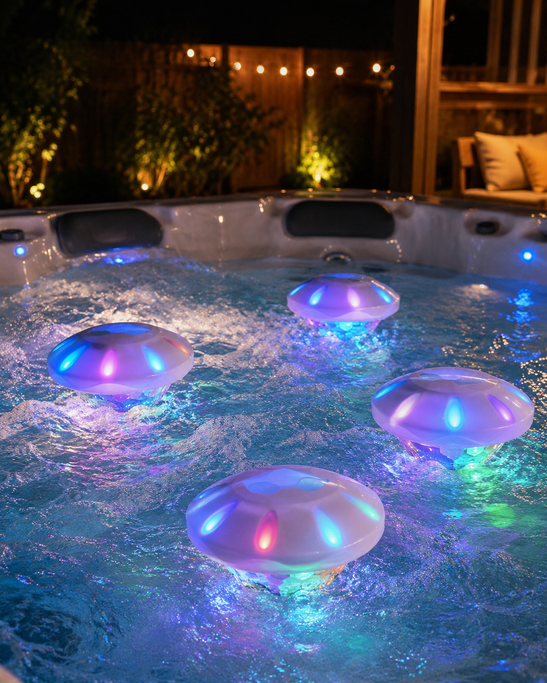 Rechargeable Floating RGB Pool Lights with Remote for Backyard Water Decor
