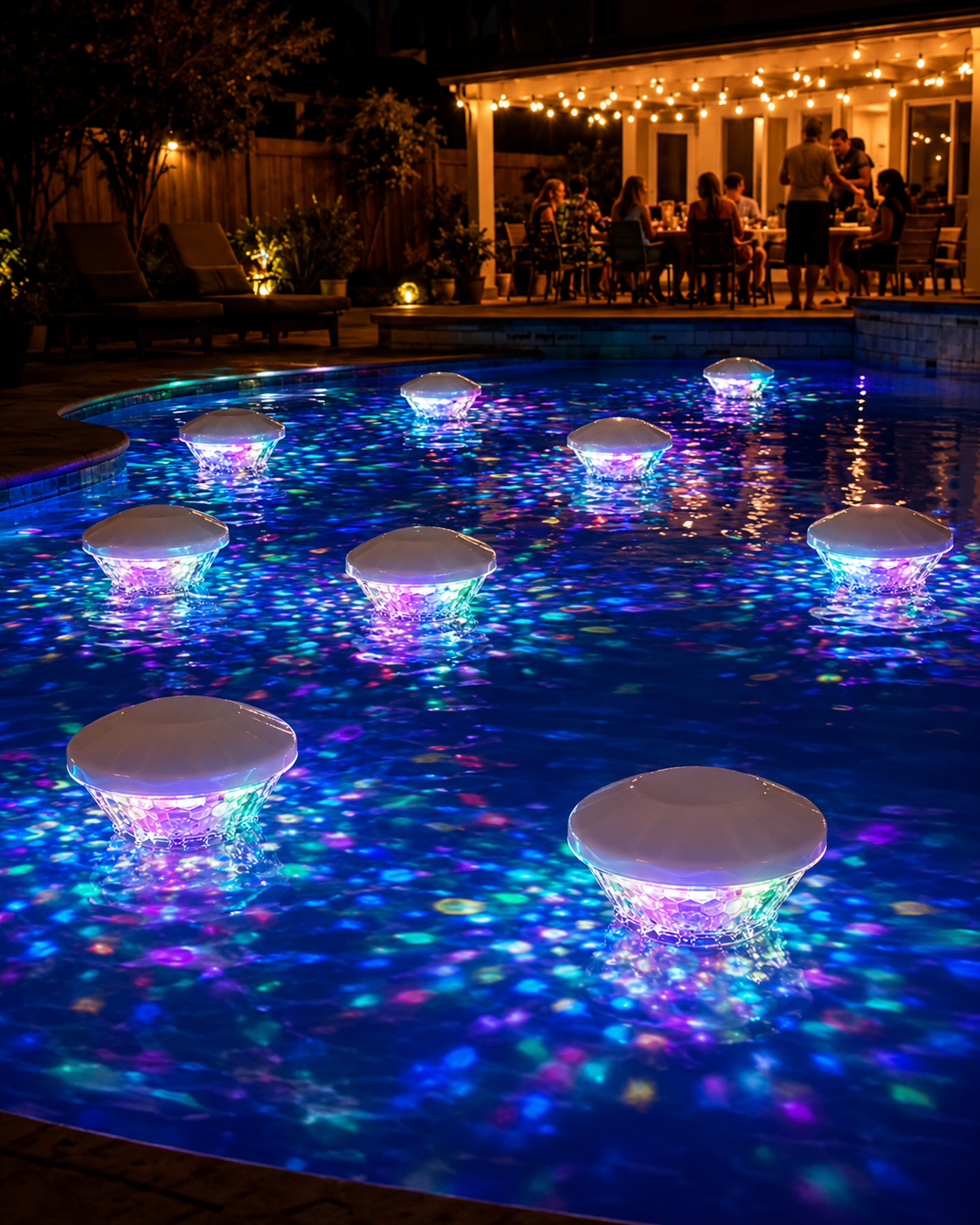 Rechargeable Floating RGB Pool Lights with Remote for Backyard Water Decor