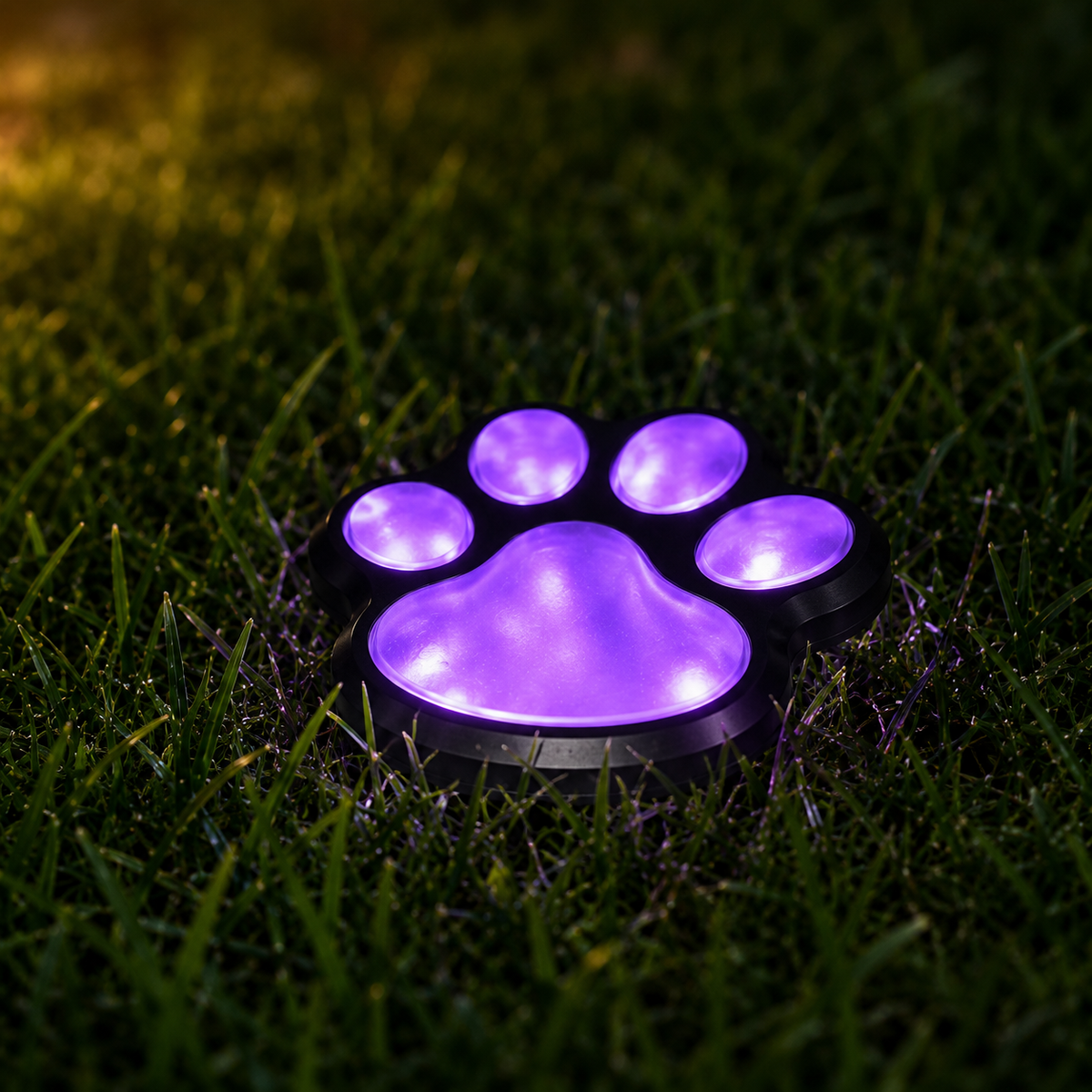 Solar Paw Print Garden Lights 6-Pack for Pathways. Lawns. and Pet Lovers