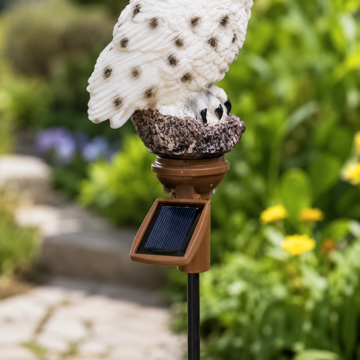 Solar Owl Garden Stake Lights for Flower Beds. Pathways. and Patio Decor