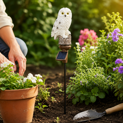 Solar Owl Garden Stake Lights for Flower Beds. Pathways. and Patio Decor