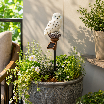 Solar Owl Garden Stake Lights for Flower Beds. Pathways. and Patio Decor