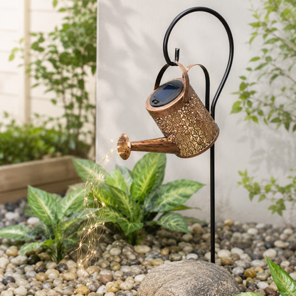 Solar Watering Can Waterfall Light for Flower Beds and Garden Paths