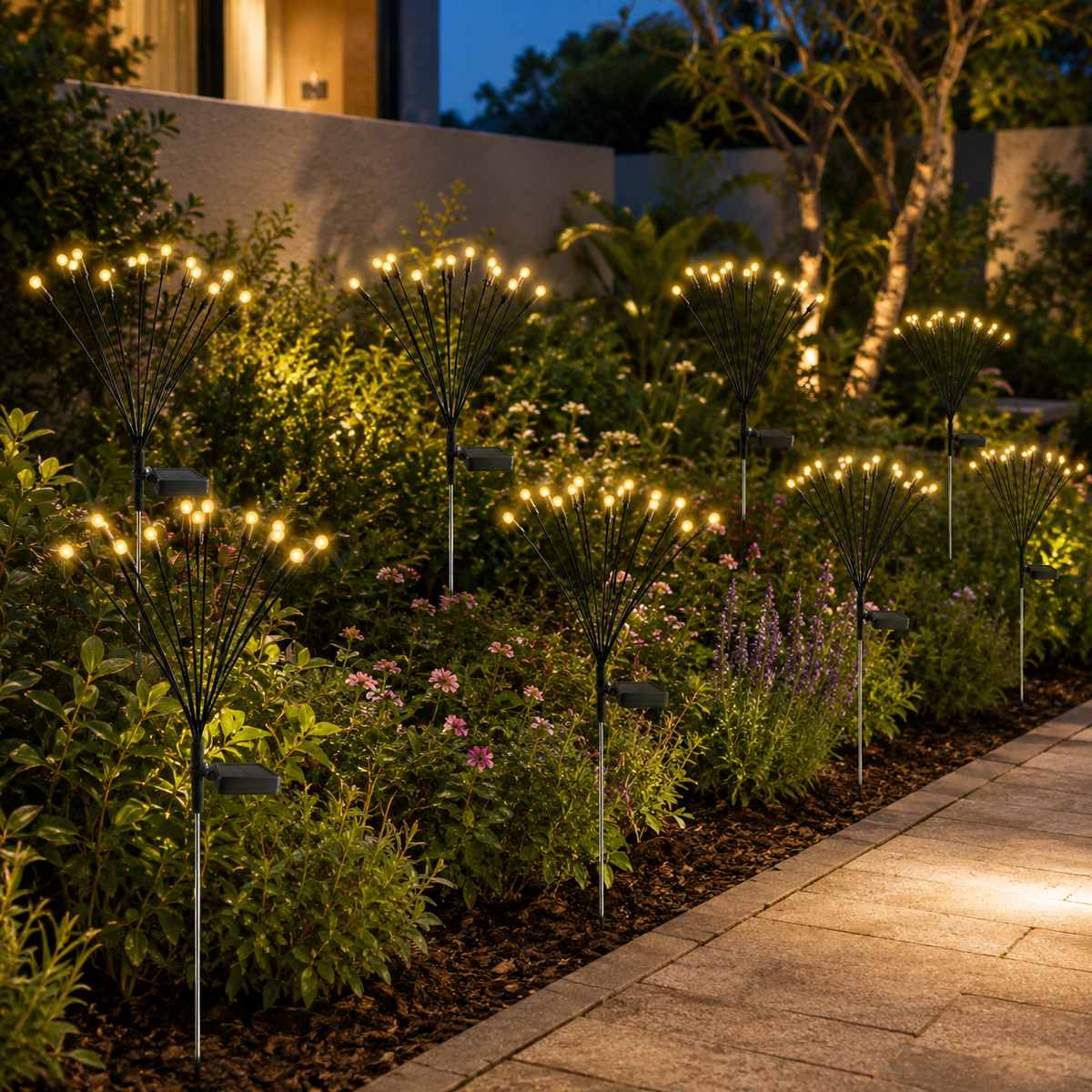 Solar Firefly Garden Lights for Lawn. Pathway. and Patio Glow