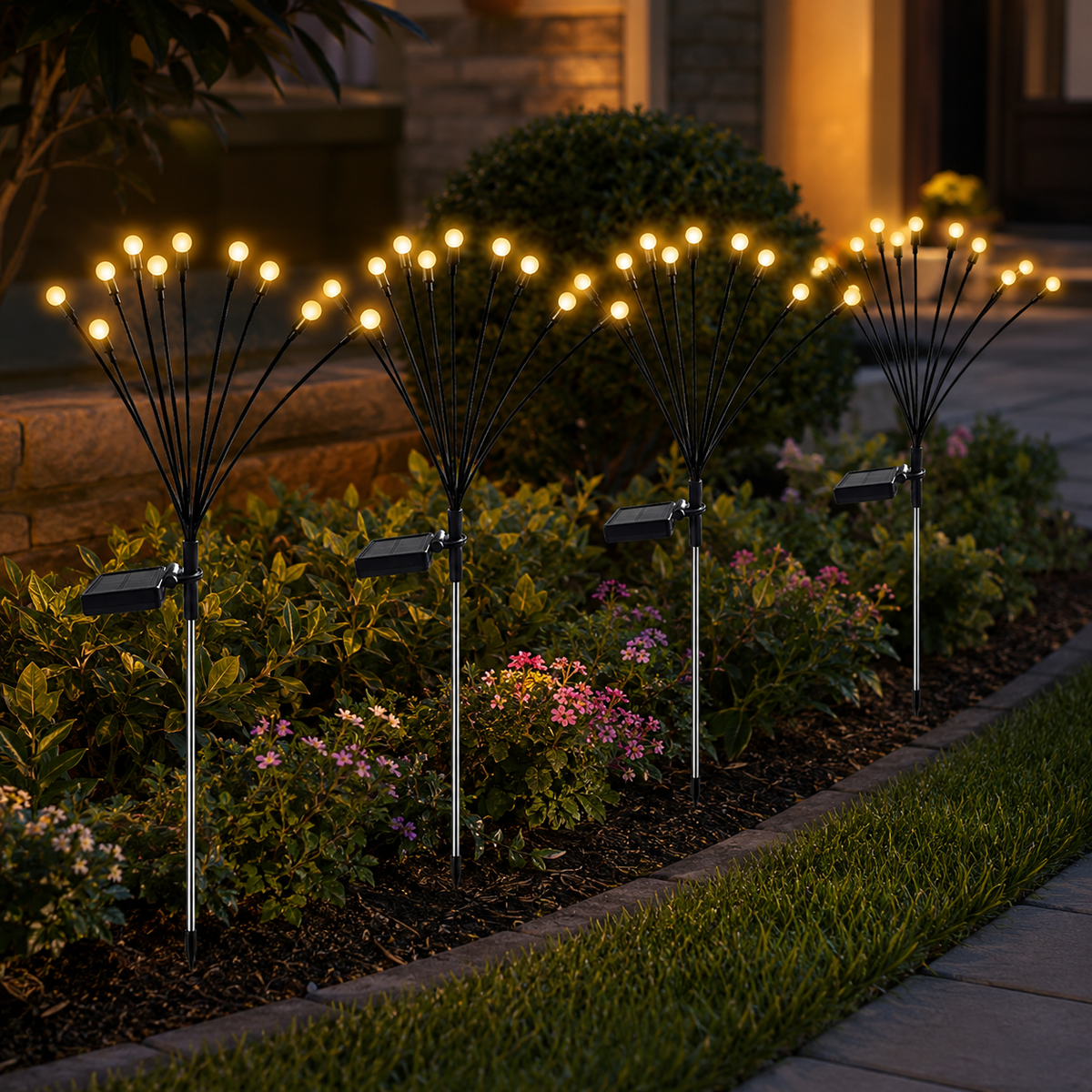 Solar Firefly Garden Lights for Lawn. Pathway. and Patio Glow