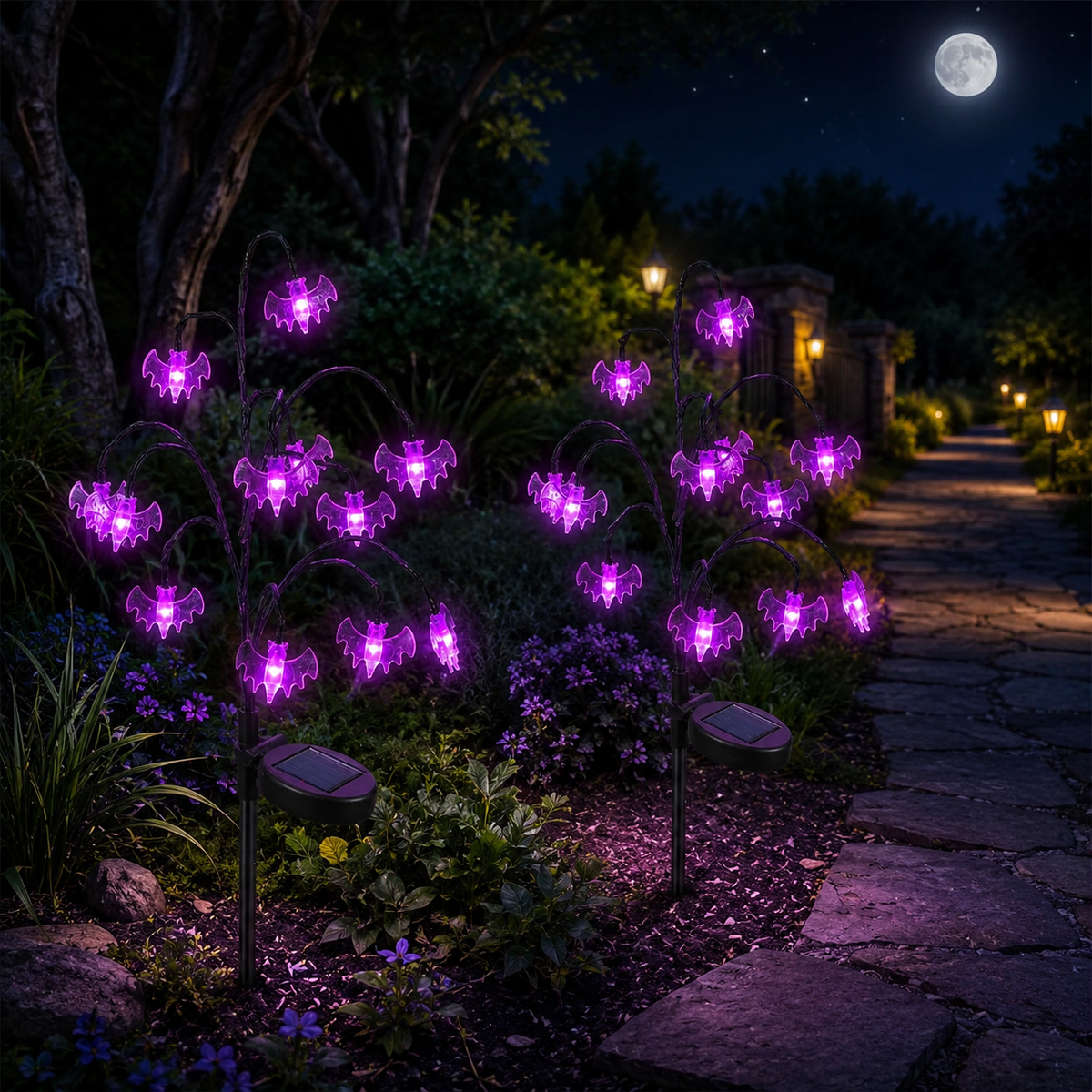 Halloween Solar Branch Stake Lights for Garden Paths and Yard Decor