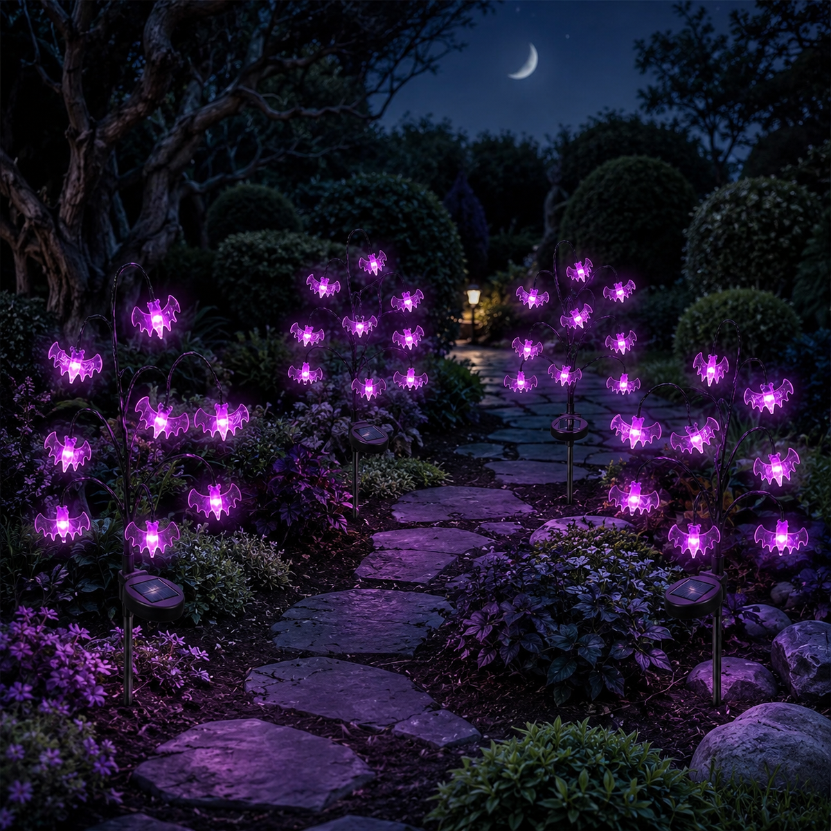 Halloween Solar Branch Stake Lights for Garden Paths and Yard Decor