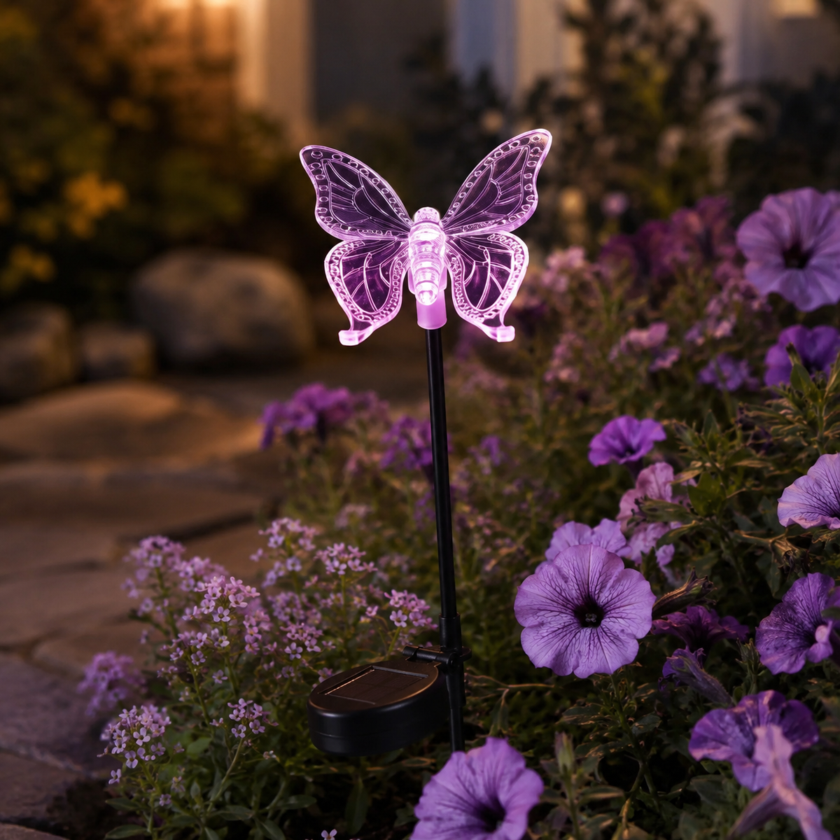 Solar Butterfly Dragonfly Bird Garden Stakes for Flower Beds and Patio Decor