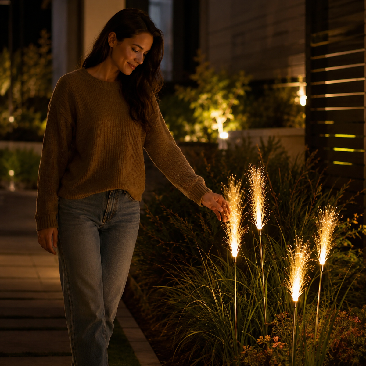Solar Reed Stake Lights for Garden Paths and Yard Decor