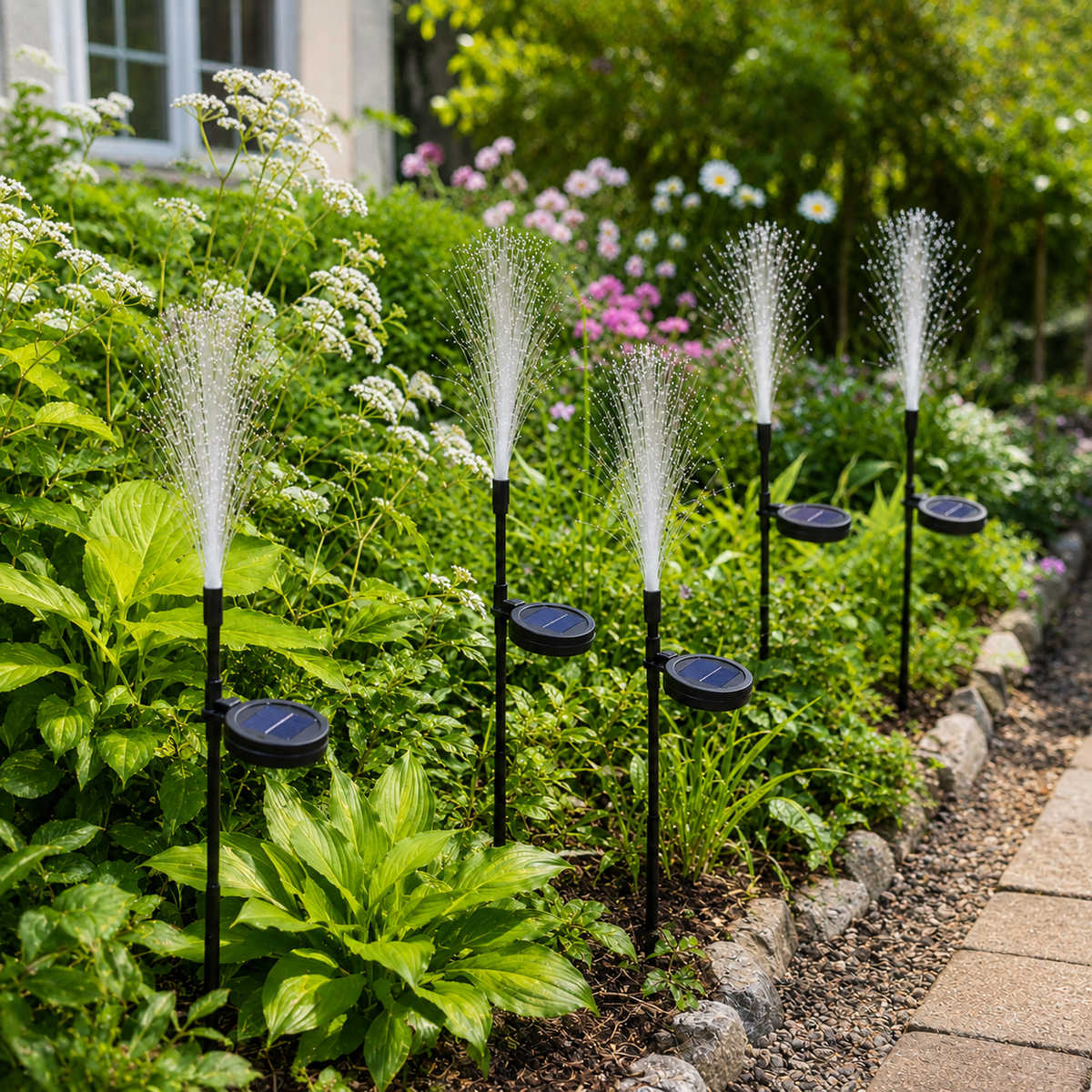 Solar Reed Stake Lights for Garden Paths and Yard Decor