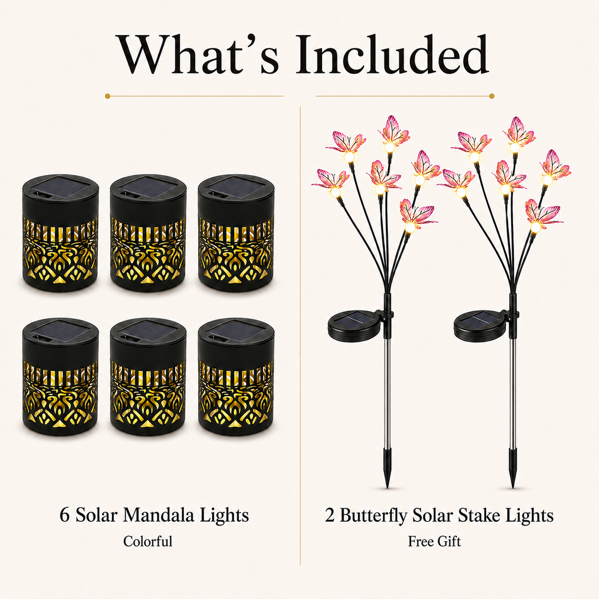 Solar Mandala Outdoor Garden Projection Lights for Fence and Patio Walls