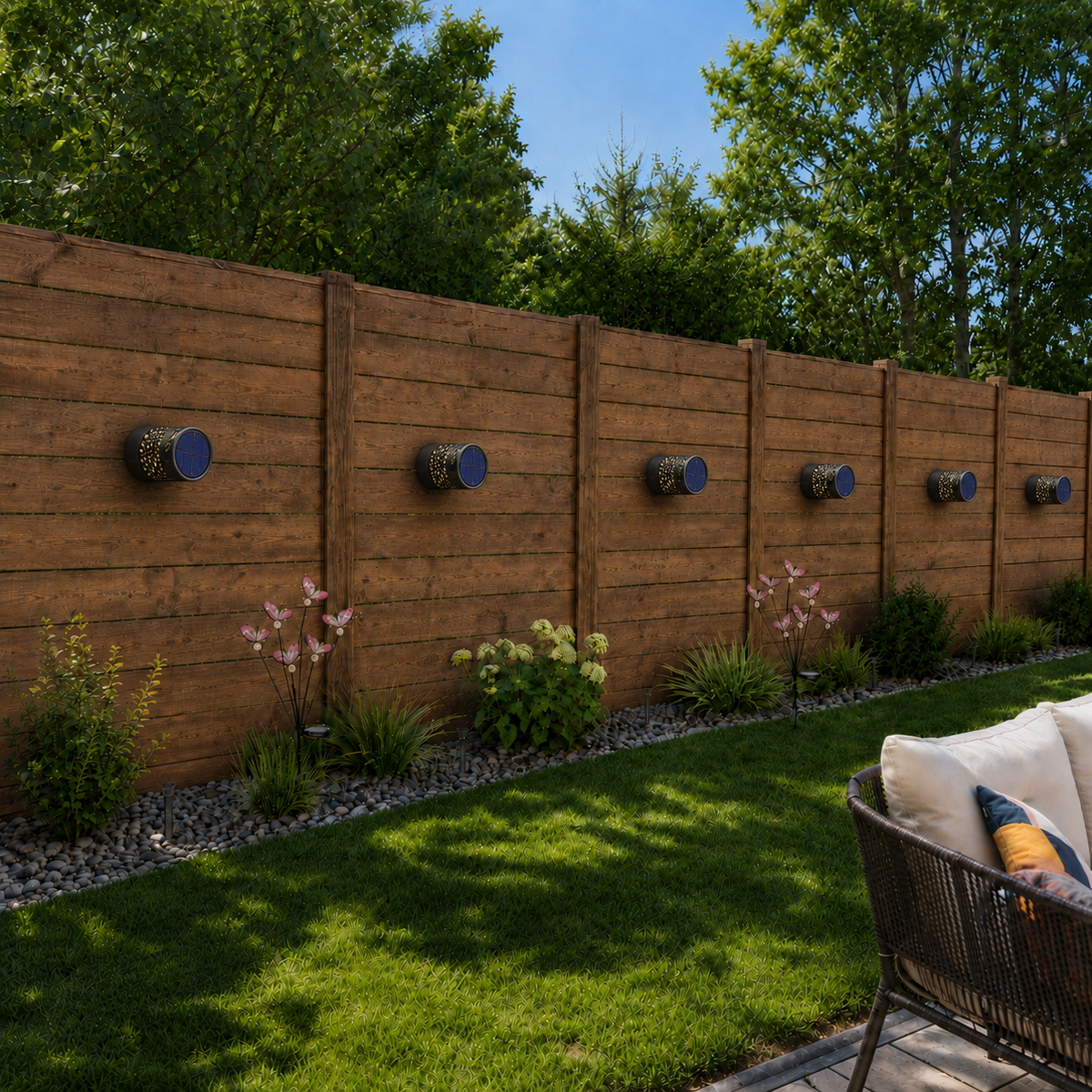 Solar Mandala Outdoor Garden Projection Lights for Fence and Patio Walls
