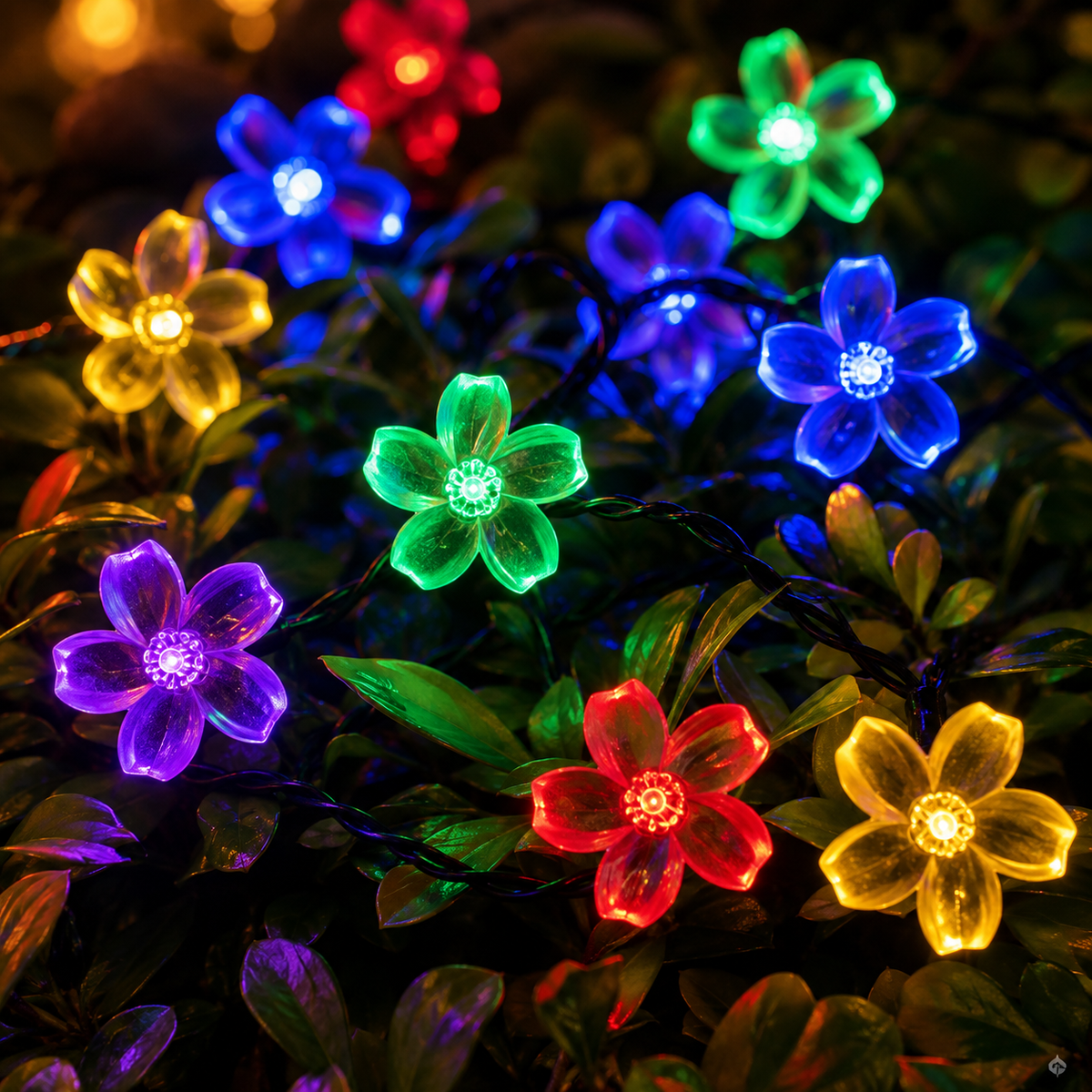 Solar Cherry Blossom String Lights for Garden Paths and Patio Decor