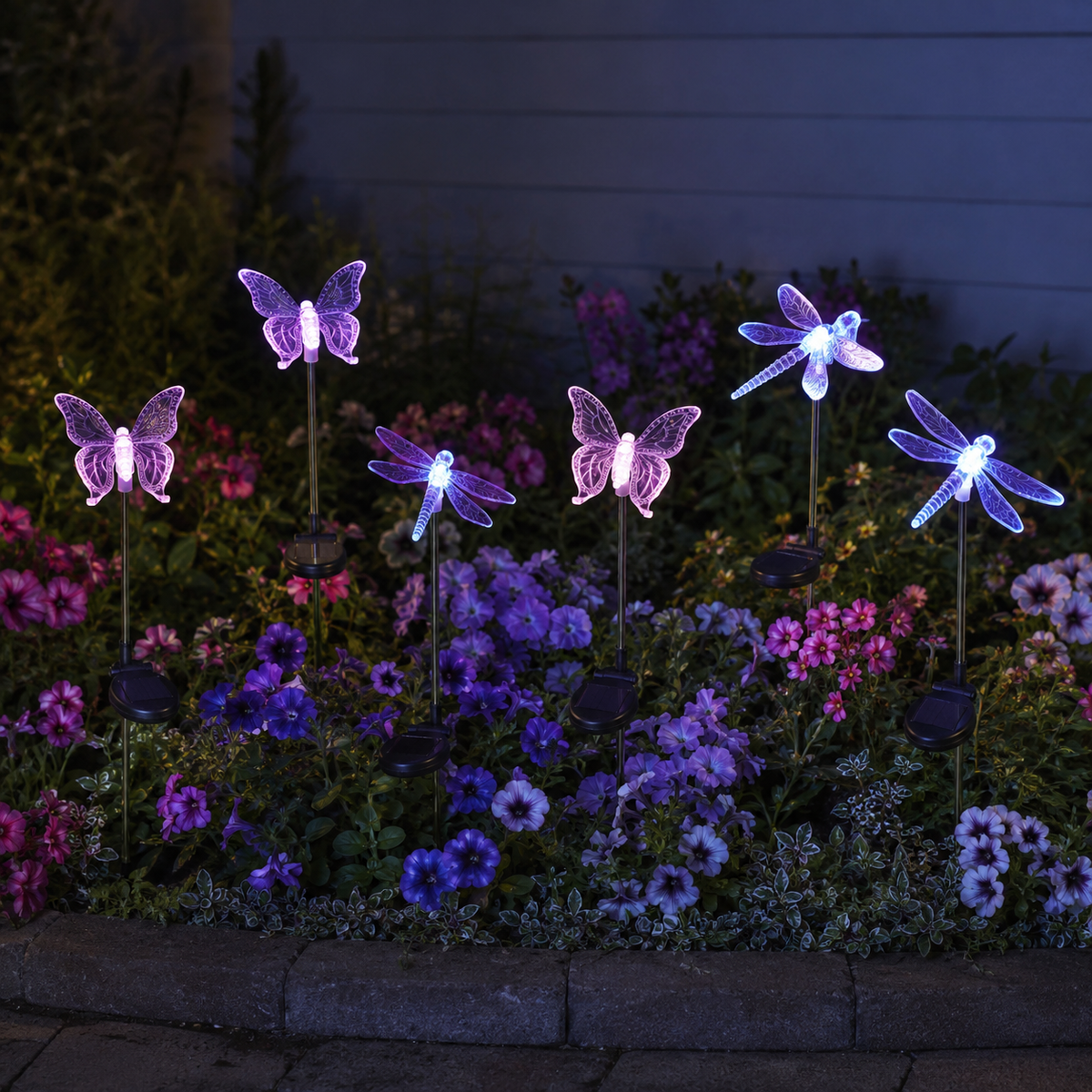 Solar Butterfly Dragonfly Bird Garden Stakes for Flower Beds and Patio Decor