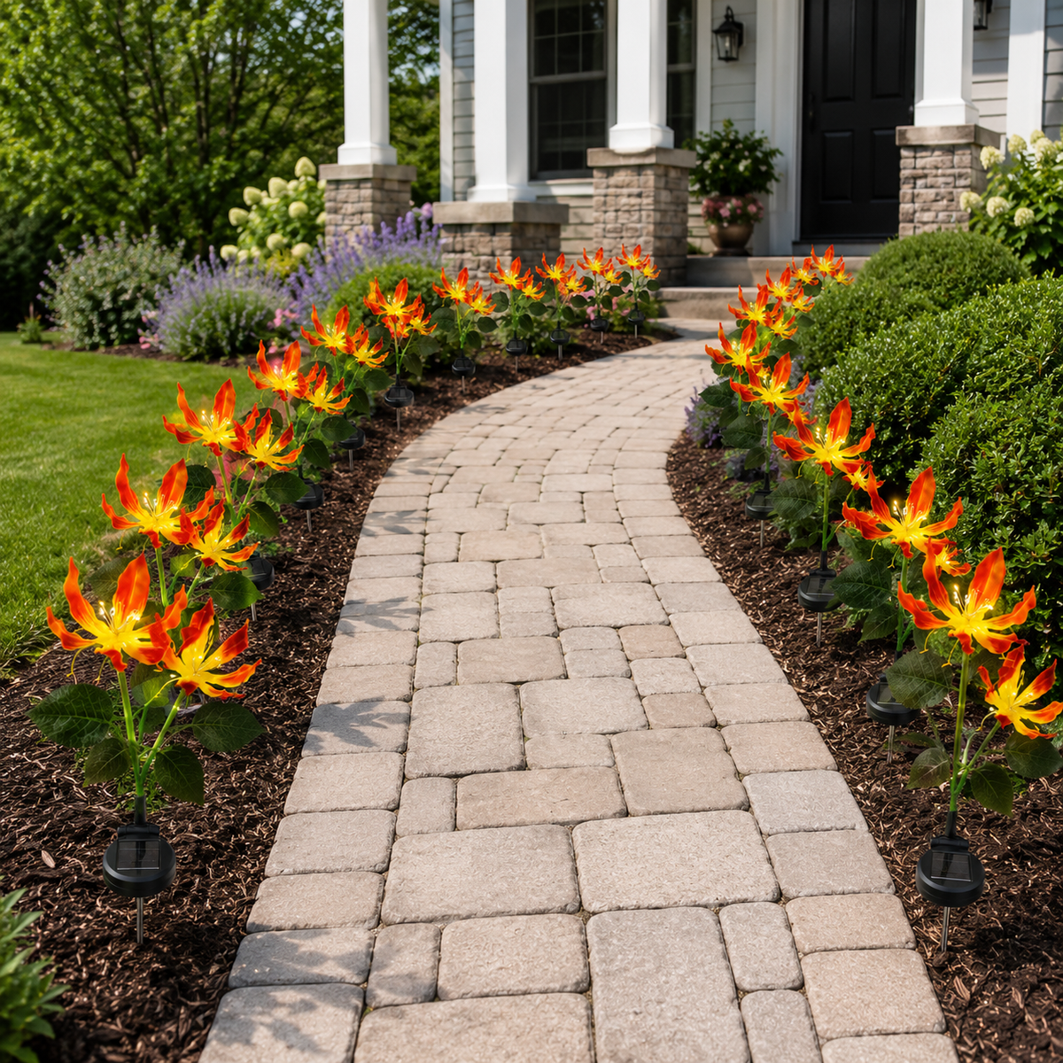 Solar Fire Lily Garden Lights