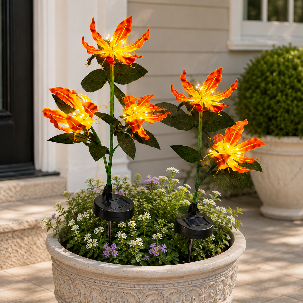 Solar Fire Lily Garden Lights