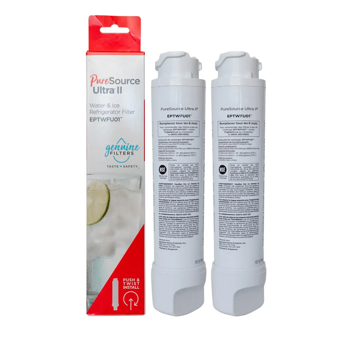 Replacement Refrigerator Water Filter for Frigidaire EPTWFU01 PureSource Ultra II