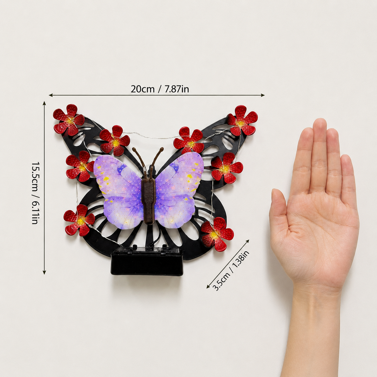 Solar Butterfly Wall Light Garden Bundle + FREE Assorted Stake Lights