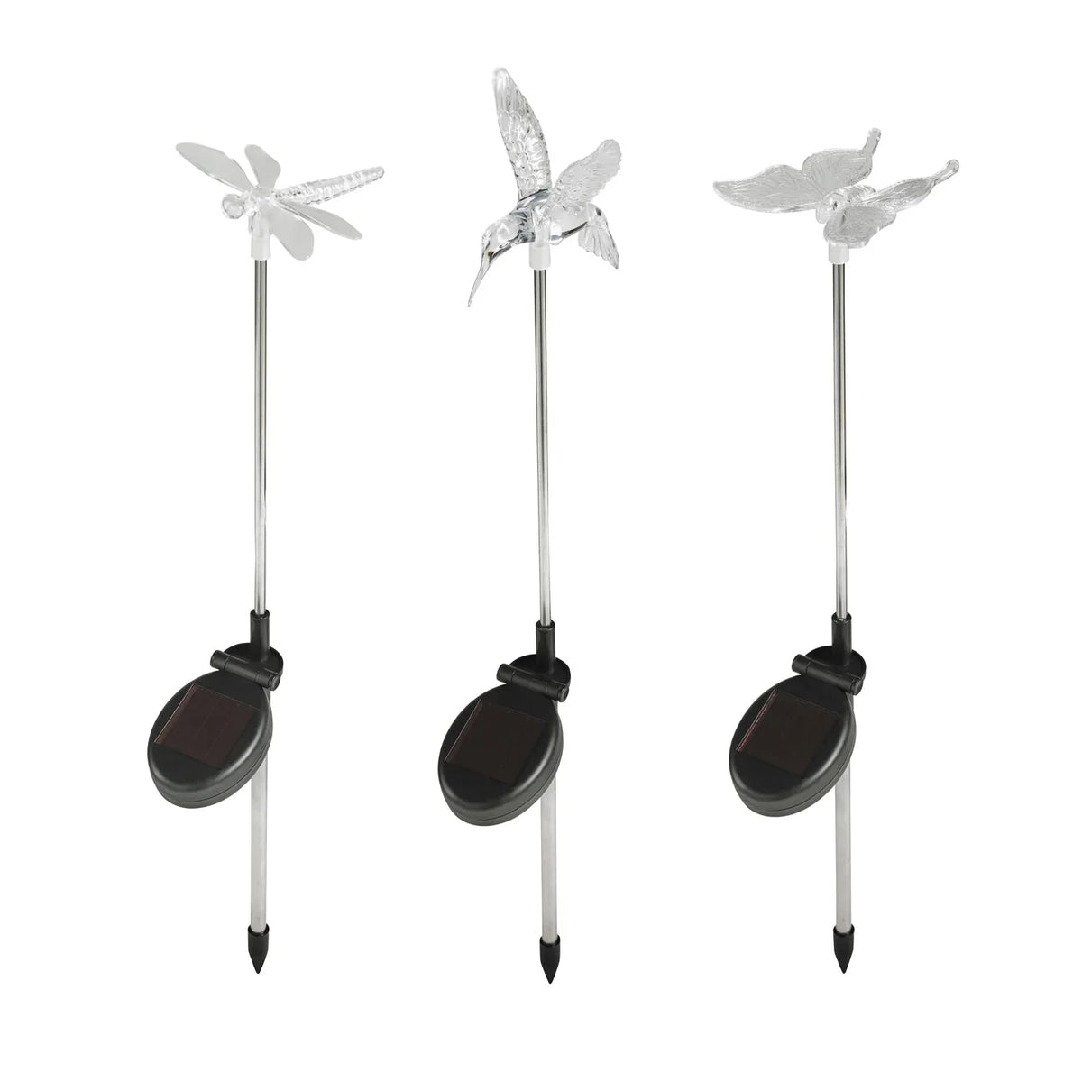 Solar Butterfly Dragonfly Bird Garden Stakes for Flower Beds and Patio Decor